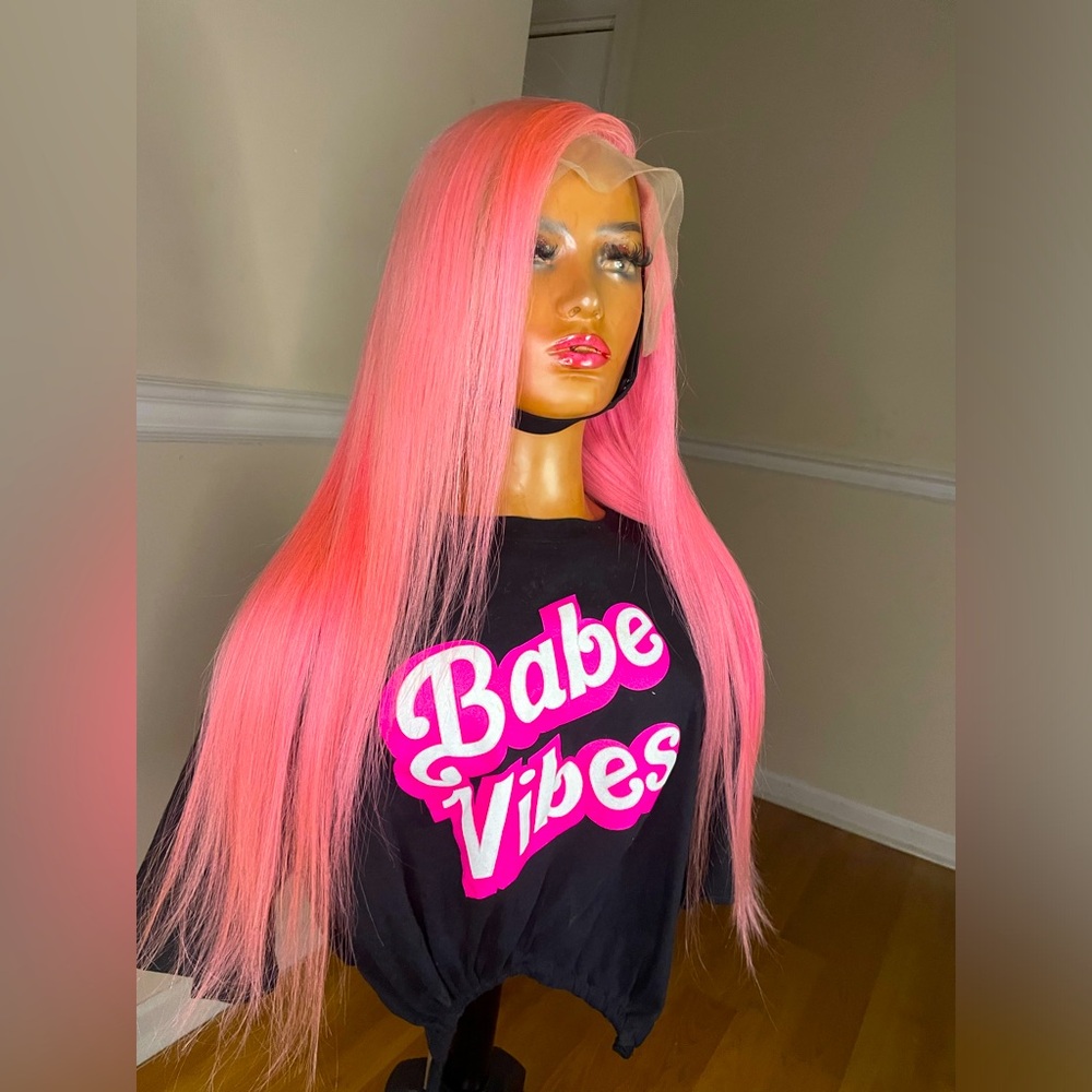 24” long 100% human hair wig last 2-3 years with proper care . HOT ONLINE SELLER